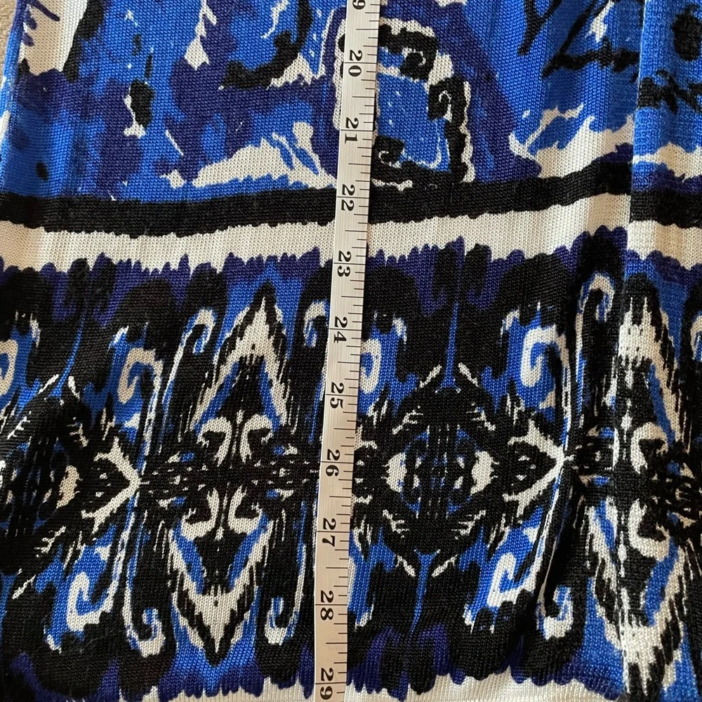 Woman’s Chico Blue and Black Open Cardigan Sweater Size 2 - Picture 4 of 5